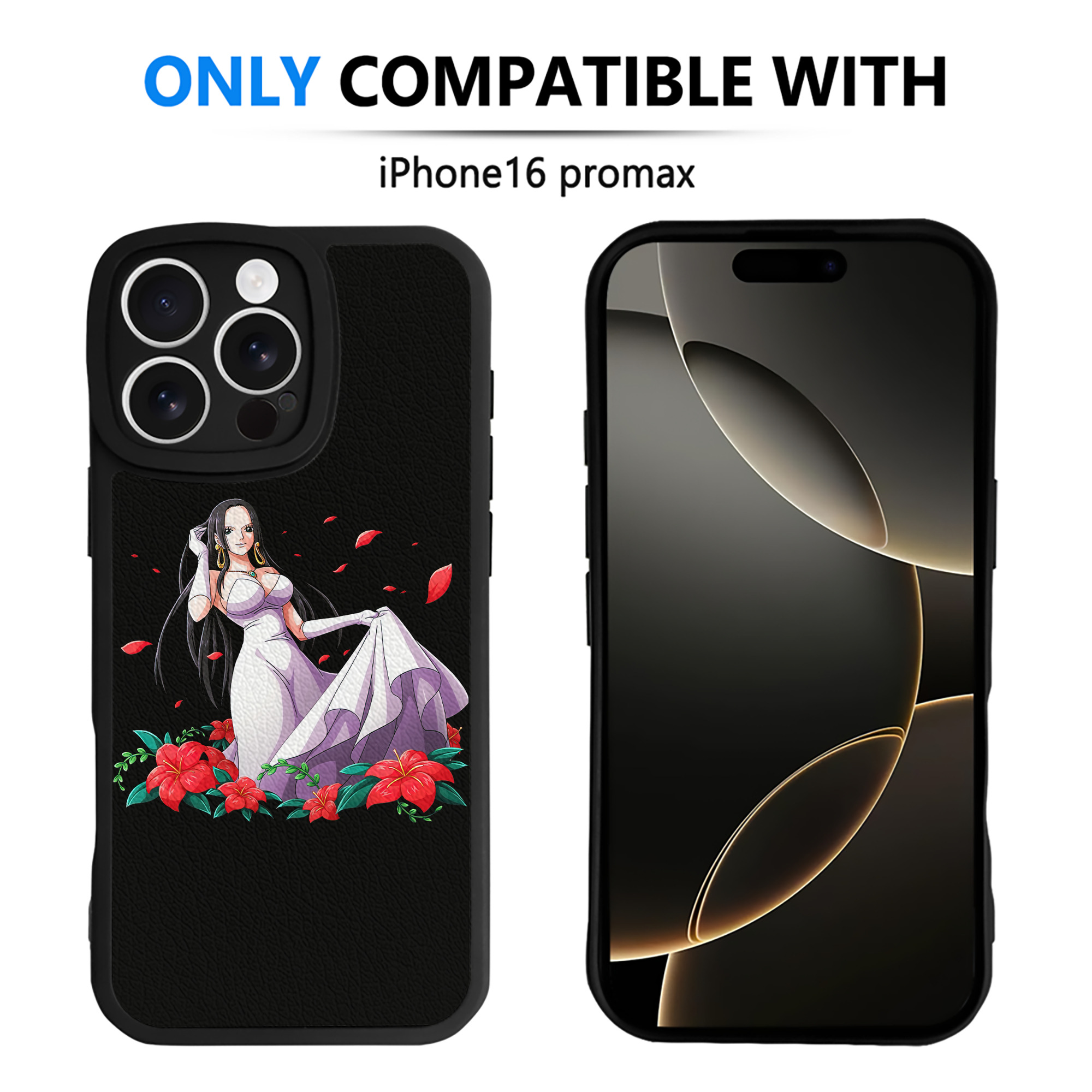 （画像用） ワンピース ボア・ハンコック ONE PIECE Boa·Hancock 【iPhone 16シリーズ対応】シリコンスマホケース（レザー調） 材質：シリコン
